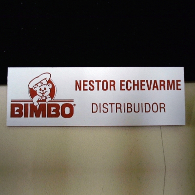 Identificador impreso para mesa