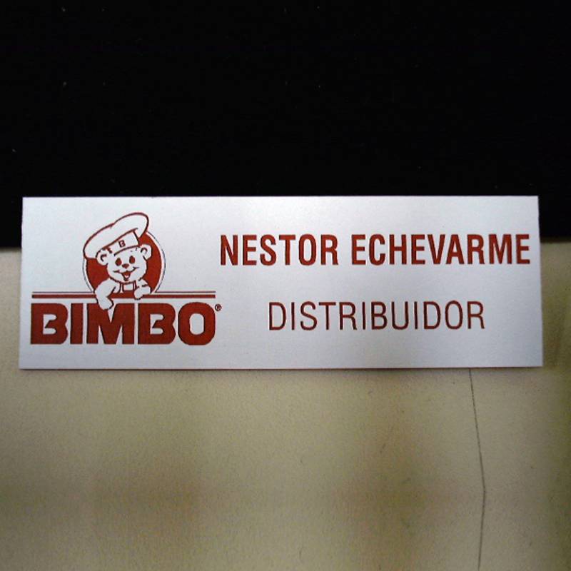 Identificador impreso para mesa