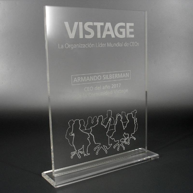 Trofeo de acrílico con base