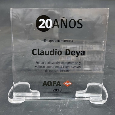 Reconocimiento en Acrílico Impreso